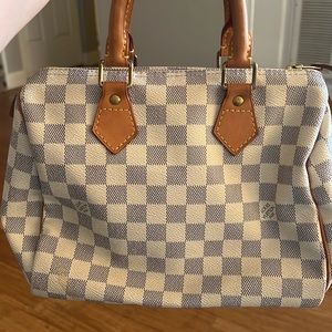 Authentic Louis Vuitton Damier Azur Speedy 25 Hand Bag DU1099 vintage